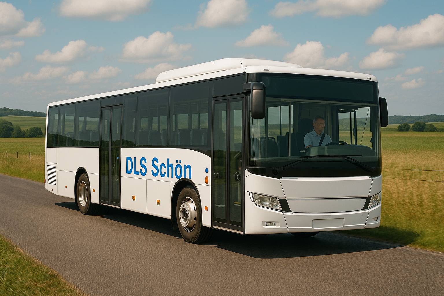 Bild eines Schulbusses auf dem Land